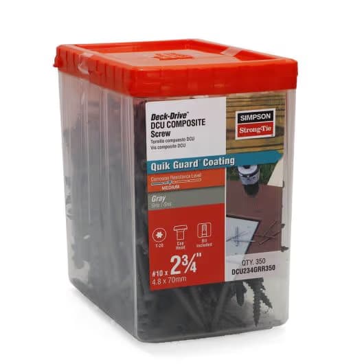 Simpson Strong-Tie Deck-Drive DCU Composite Deck Screws, #10 x 2.75 in — Brown 01