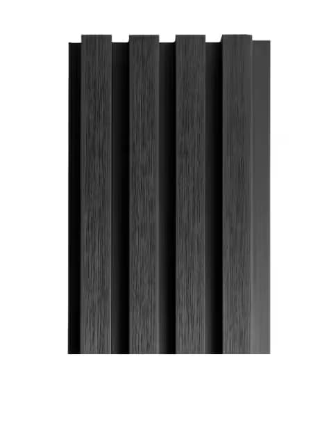 Composite Narrow Slat Siding & Cladding - The Rome Collection (8.4 sq ft) — Navona (Black) — Navona (Black)