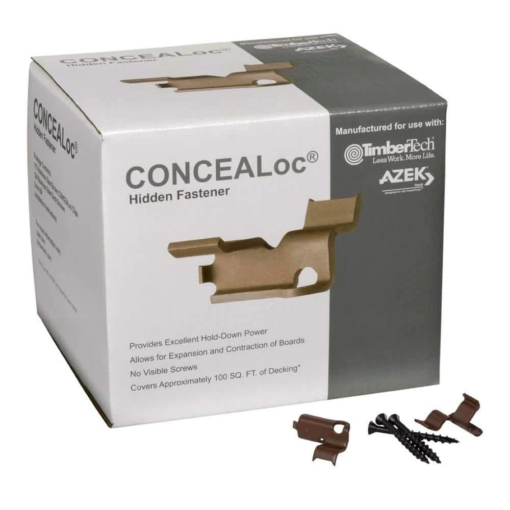 TimberTech CONCEALoc Hidden Fasteners — Brown