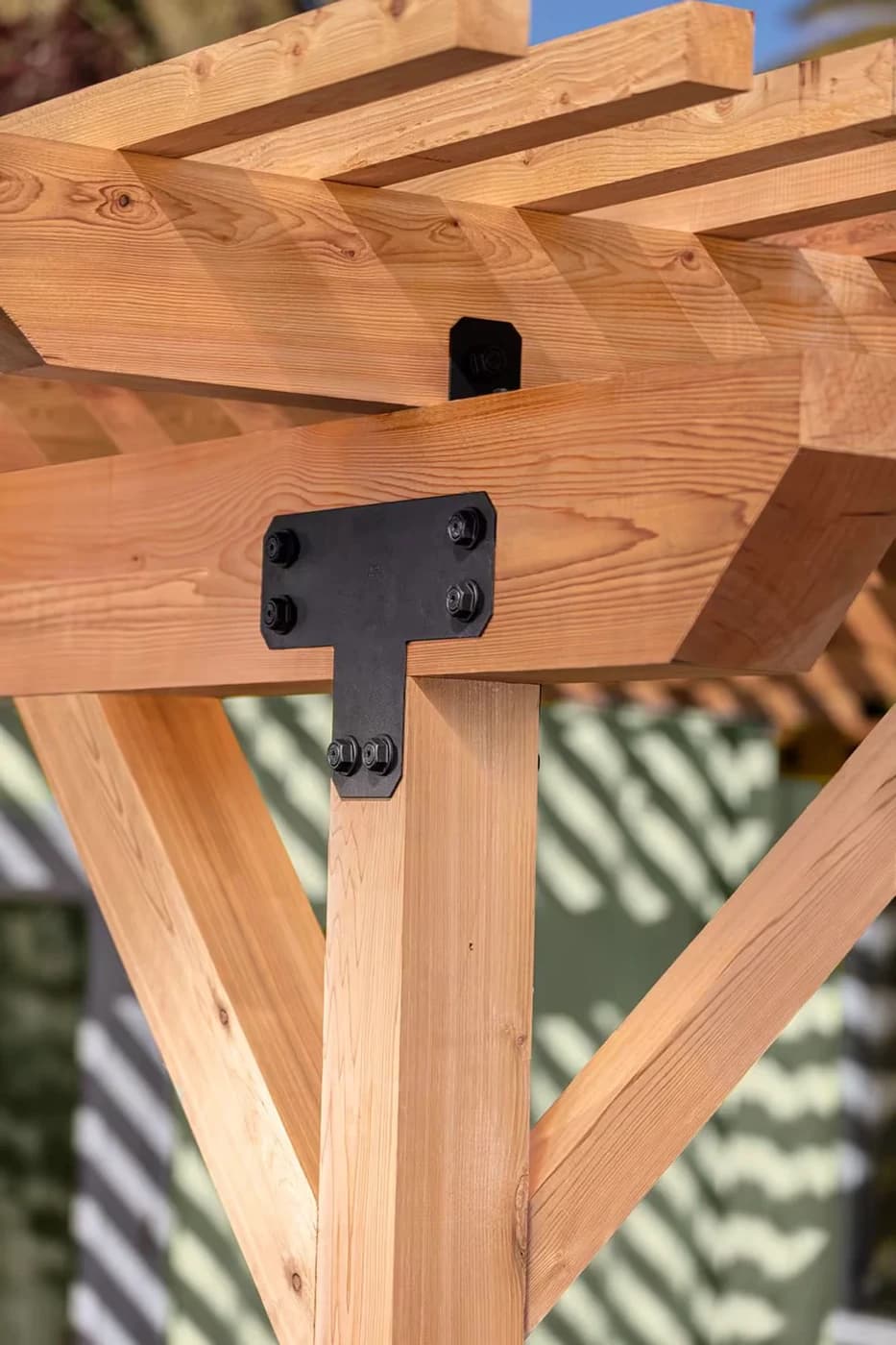 Pre-Cut Hardwood Pergola Kit — 12 × 12 ft