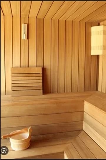 Pre-Cut Thermowood Sauna Kit — 4 × 6 ft — Natural