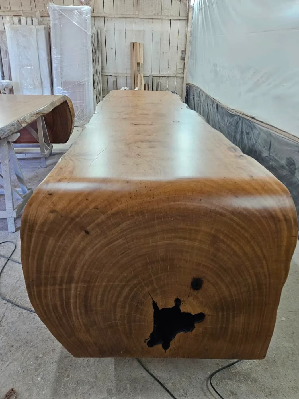 Pequi Live Edge Double Waterfall Table — 17.4 ft | #162