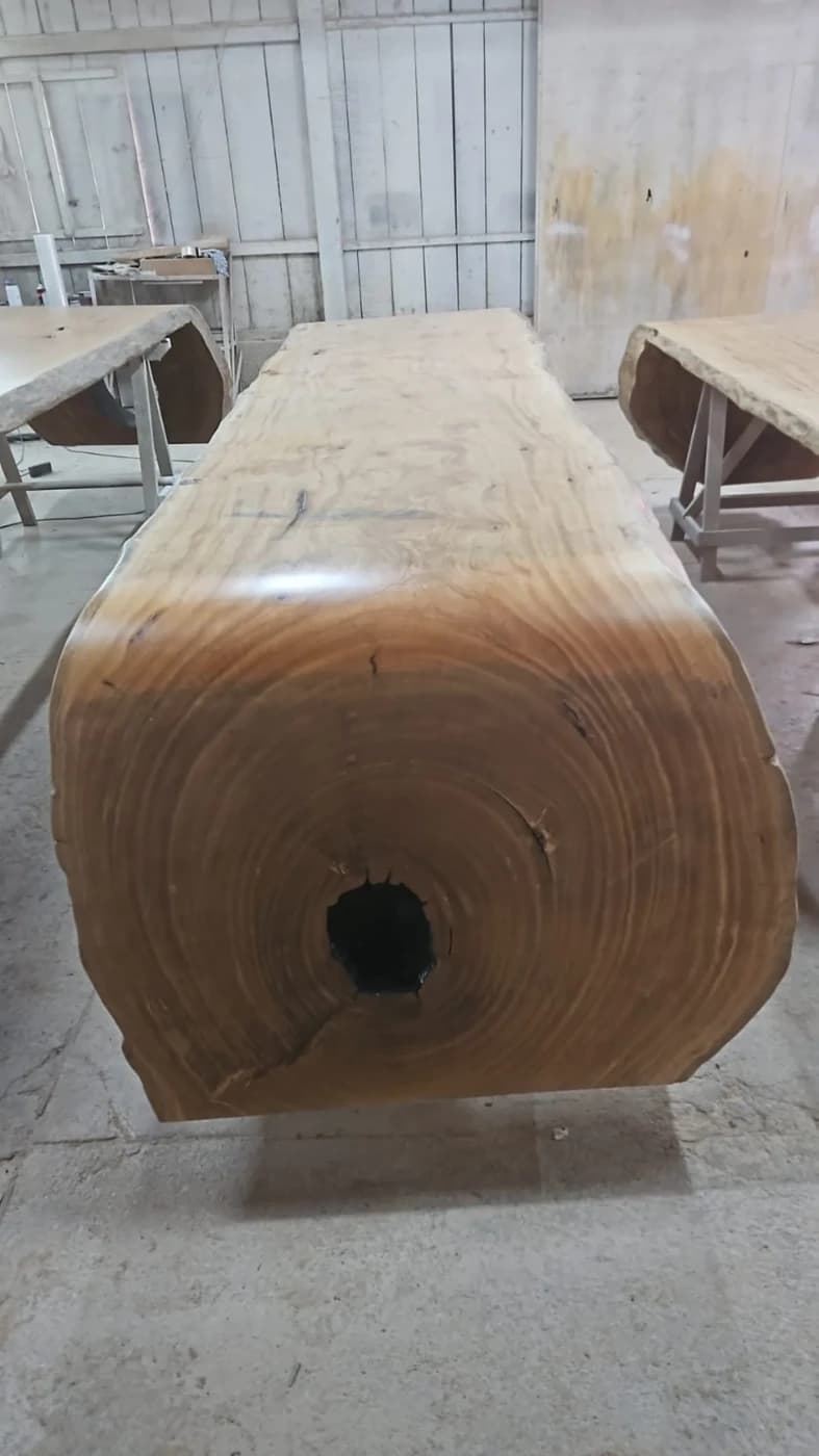 Pequi Live Edge Double Waterfall Table — 14.8 ft | #165