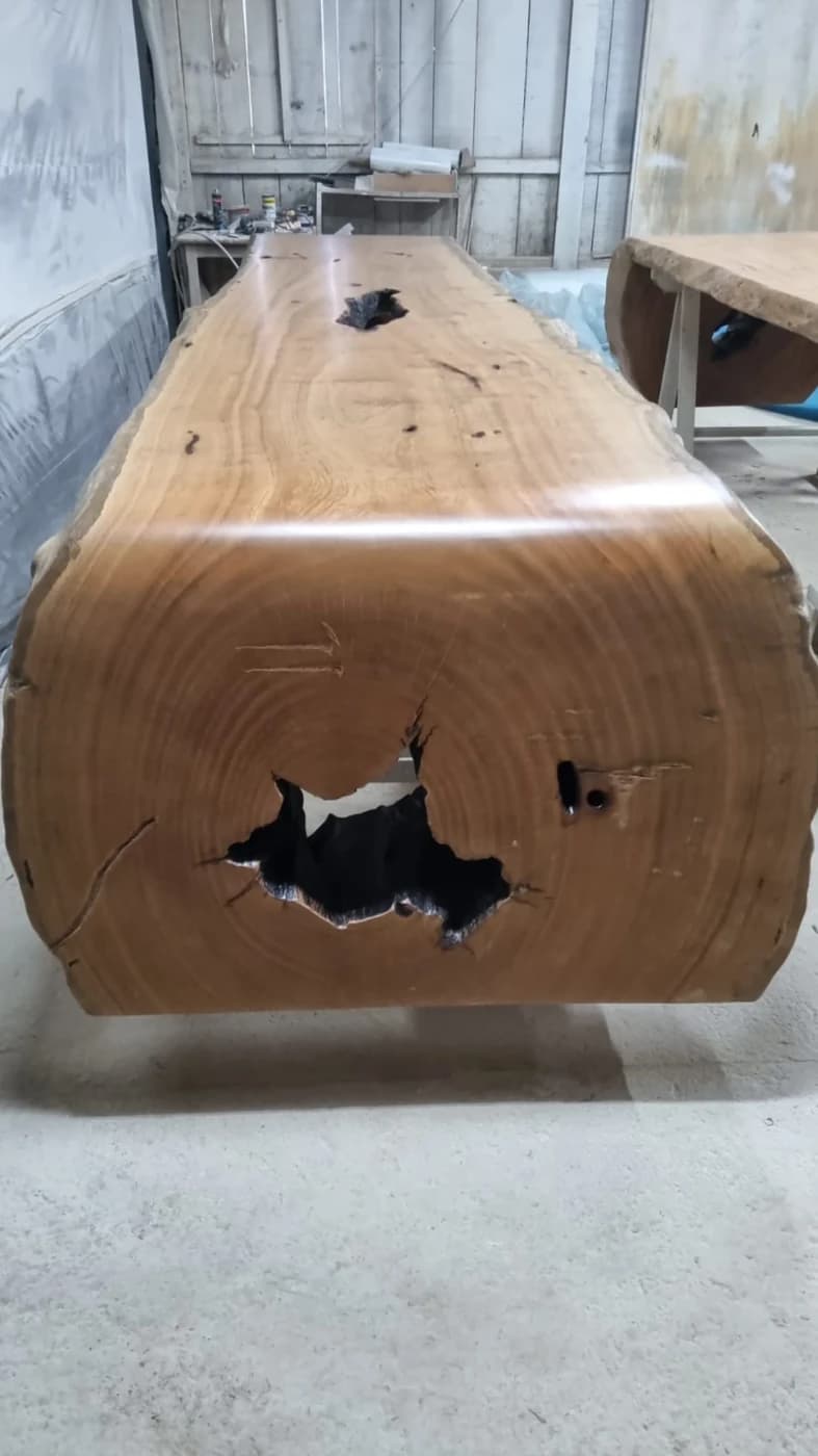 Pequi Live Edge Double Waterfall Table — 16.1 ft | #171