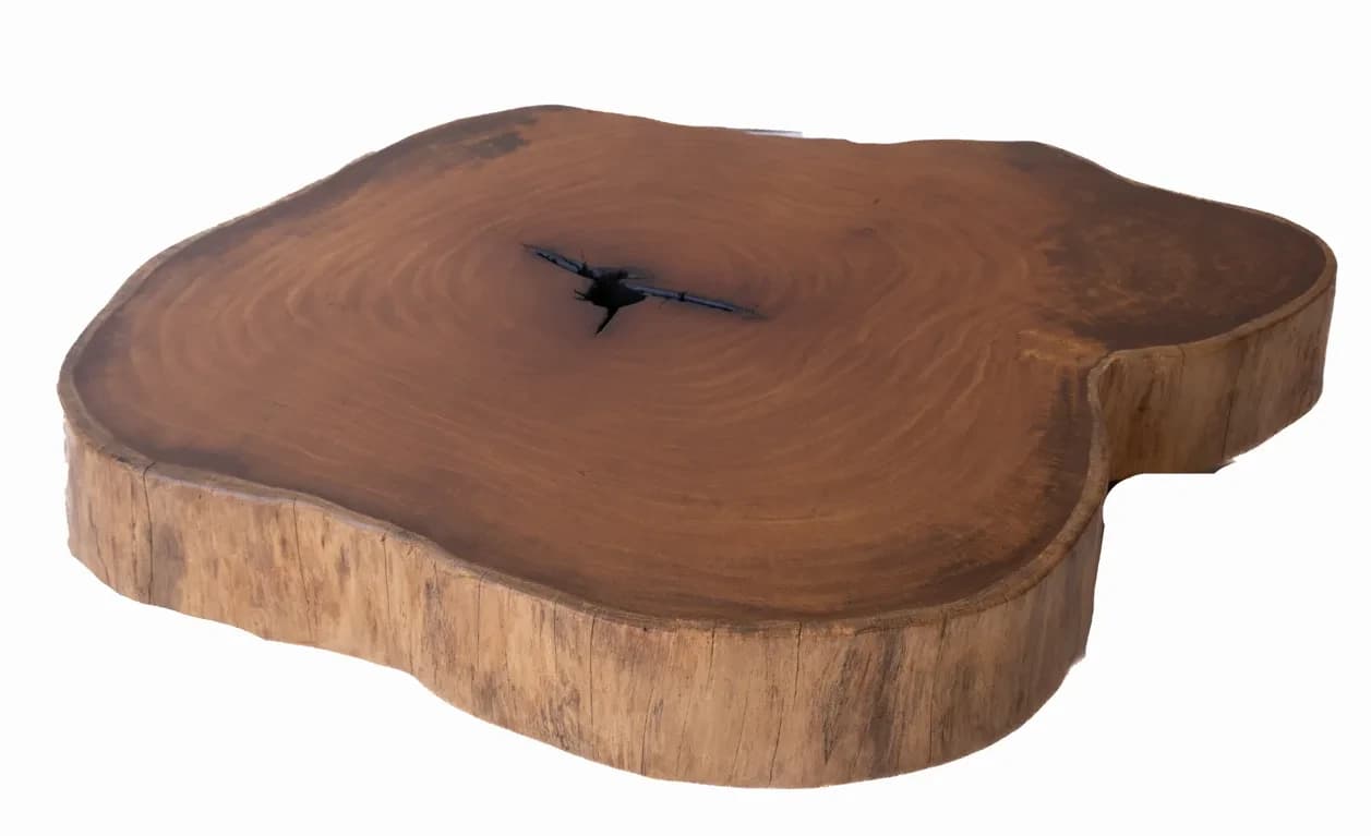 Garapa Round Live Edge Wood Slab — 120 cm diameter | #003
