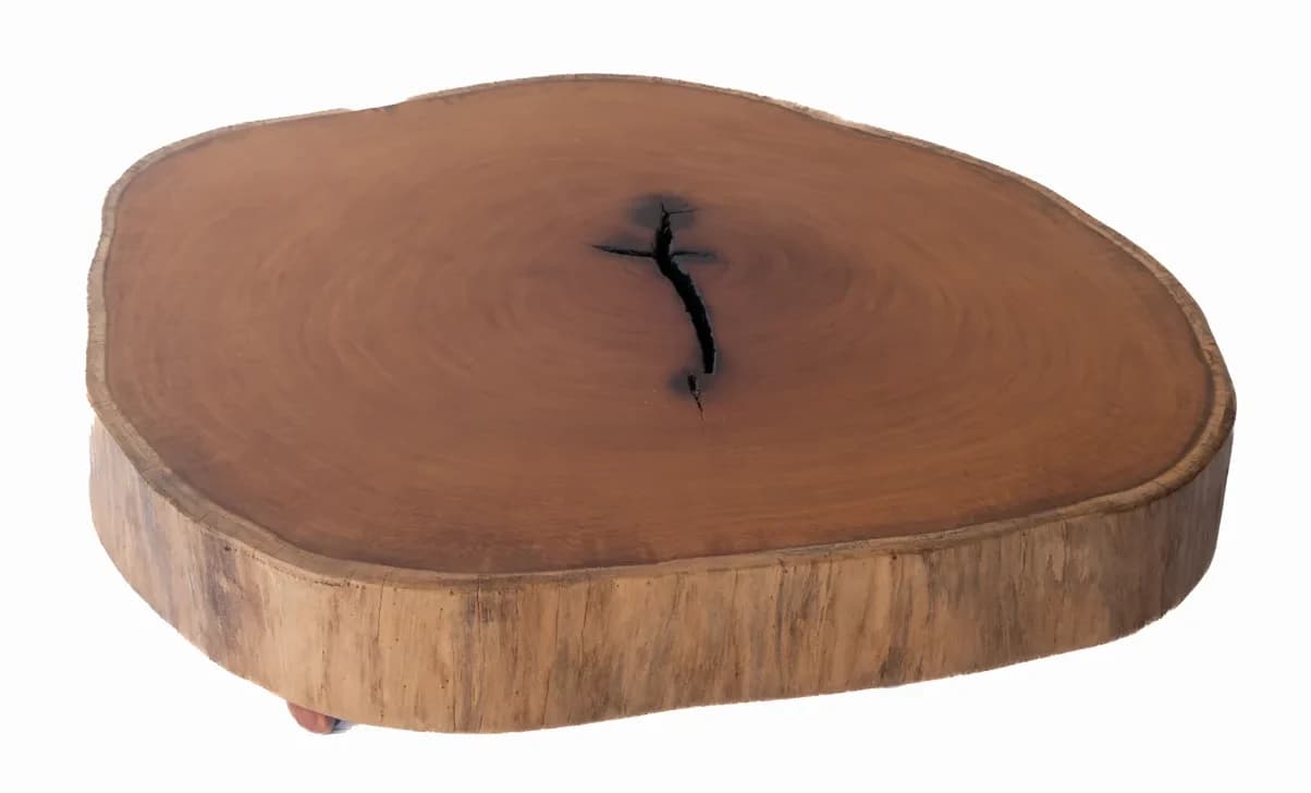 Garapa Round Live Edge Wood Slab — 85 cm diameter | #005