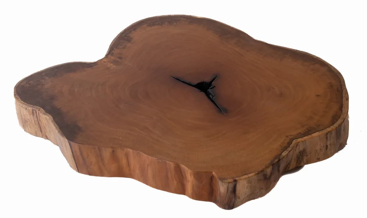 Garapa Round Live Edge Wood Slab — 120 cm diameter | #006