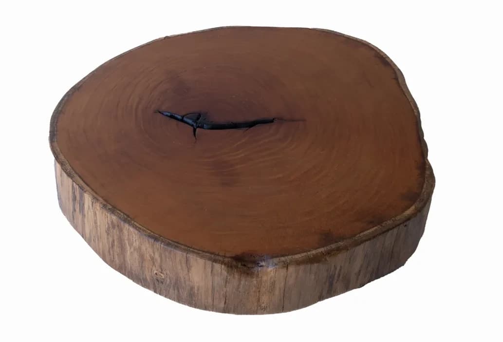 Garapa Round Live Edge Wood Slab — 90 cm diameter | #007