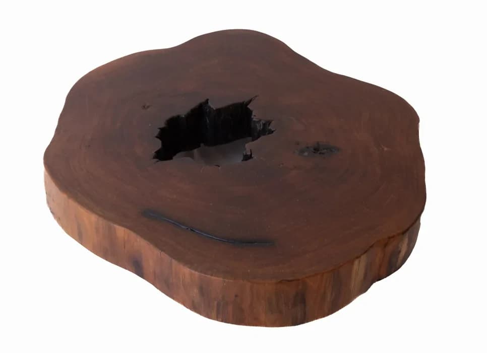 Garapa Round Live Edge Wood Slab — 95 cm diameter | #017