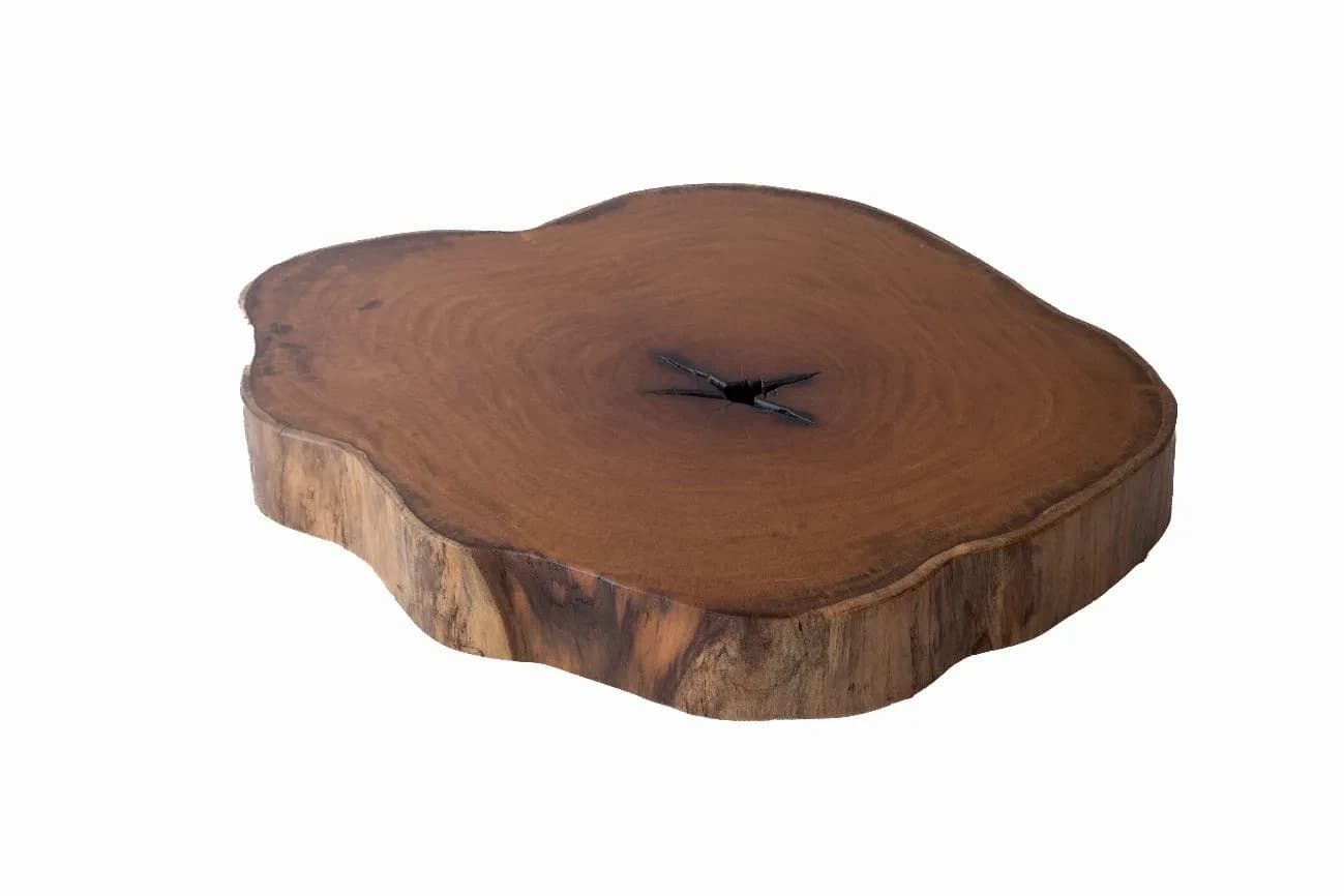 Garapa Round Live Edge Wood Slab — 110 cm diameter | #029