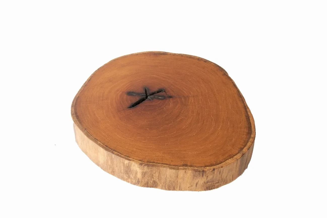 Garapa Round Live Edge Wood Slab — 85 cm diameter | #031