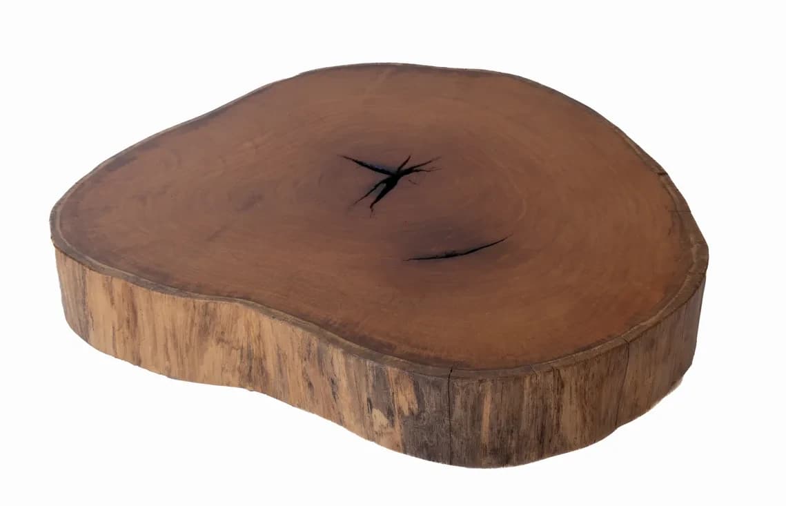 Garapa Round Live Edge Wood Slab — 90 cm diameter | #039