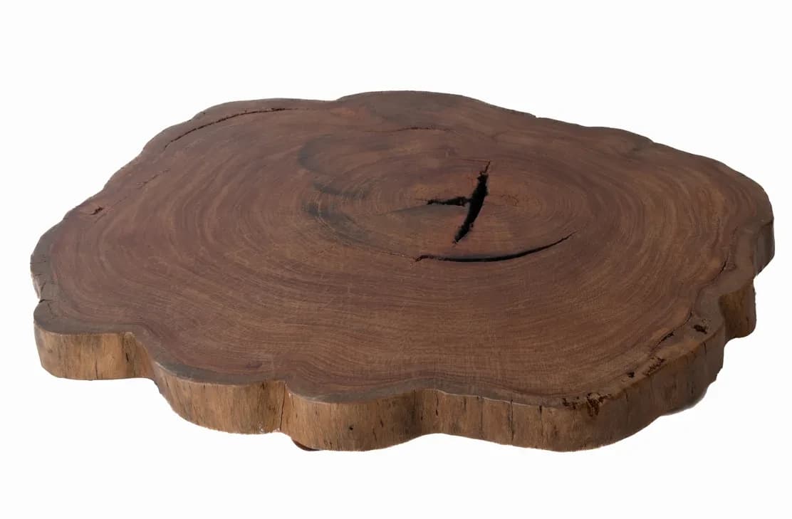 Garapa Round Live Edge Wood Slab — 105 cm diameter | #048