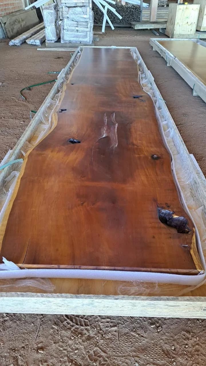 Garapa Live Edge Wood Tabletop — 19.4 ft | #122