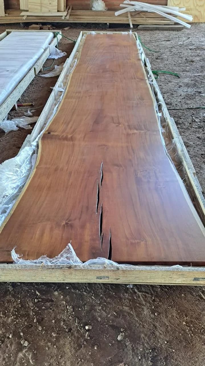 Garapa Live Edge Wood Tabletop — 19.4 ft | #123