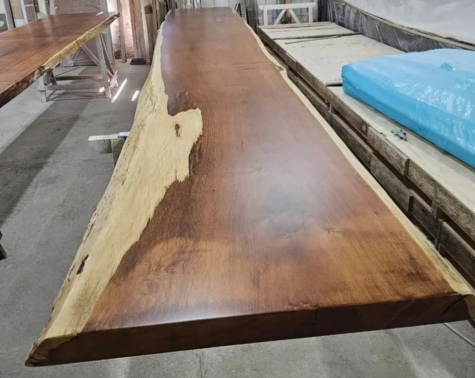 Garapa Live Edge Wood Tabletop — 10.5 ft | #142