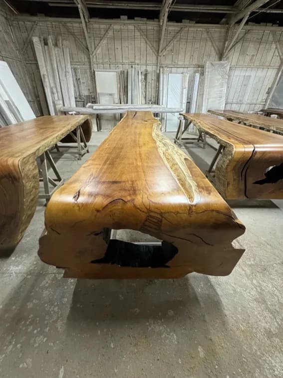Garapa Live Edge Waterfall Table — 16.2 ft | #178