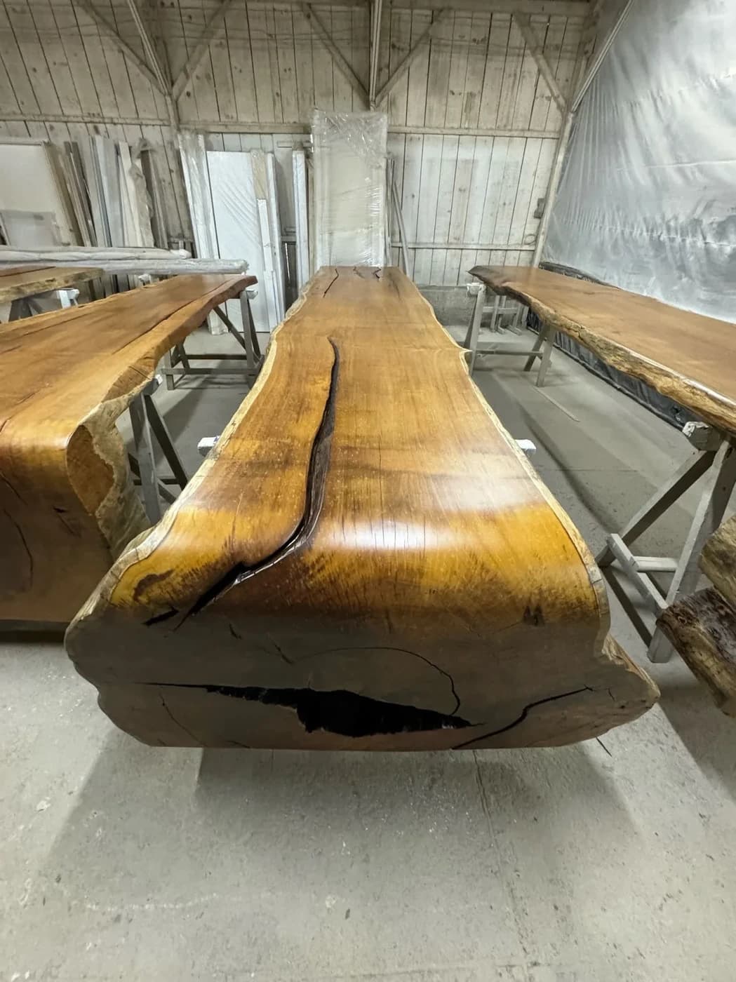 Garapa Live Edge Waterfall Table — 16.6 ft | #180