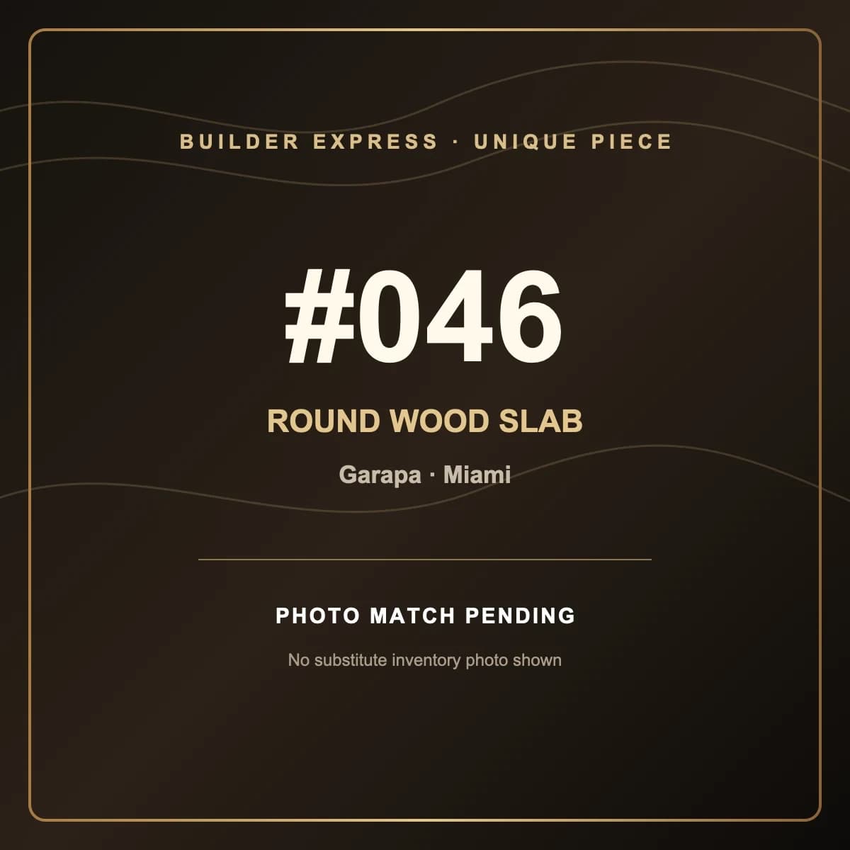 Garapa Round Live Edge Wood Slab — 100 cm diameter | #046